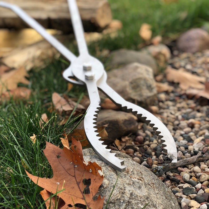 Fire Tongs Stainless Steel Campfire Tongs Log Turner Etsy