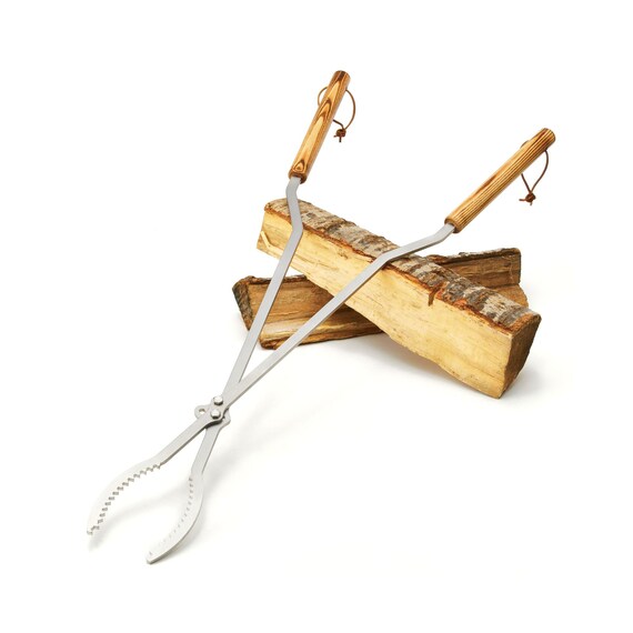 Fire Pit Tongs 42 or 36 Stainless Steel Log Turner - Etsy