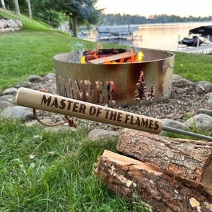 Fire Pokers with Engraved Sayings – Stainless Steel - Large Ash Handles