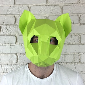 Papercraft Cat Mask, Make your own cosplay 3D Cat Mask Model, Halloween Cat Animal Head Festival Mask, PDF Paper Craft Pattern