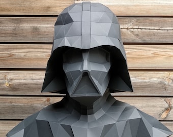 Papercraft Star Wars, Make your own Darth Vader Statue, Papercraft Darth Vader, Paper Statue, Home Decor, 3D papercraft, DIY PDF Pattern