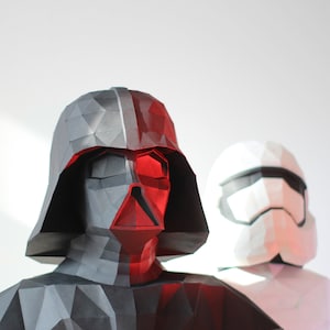 Papercraft Star Wars, Make your own Darth Vader Statue, Papercraft Darth Vader, Paper Statue, Home Decor, 3D papercraft, DIY PDF Pattern image 7