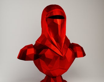 Papercraft Star Wars, Emperor's Royal Guard, Red Guard, Palpatine Guard, Imperial Royal Guard, Paper Statue, Redrobes, 3D papercraft pattern