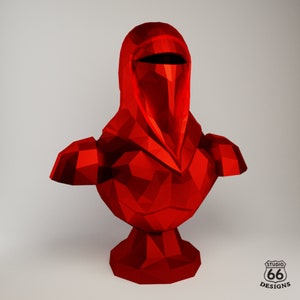 Papercraft Star Wars, Emperor&#39;s Royal Guard, Red Guard, Palpatine Guard, Imperial Royal Guard, Paper Statue, Redrobes, 3D papercraft pattern