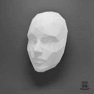 Rostro de mujer, Rostro femenino, Cabeza de mujer, Escultura de artista, Rostro de papercraft, Maniquí facial, Diseño de rostro humano, Cabeza humana, Cabeza de papercraft