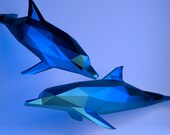 Paper craft Dolphin, Dolphin Papercraft, Paper model, Pepakura Template, 3D Papercraft, PDF Paper Sculpture, 3D Paper Dolphin Model