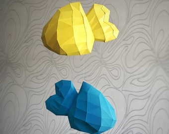 Golden Fish Figurine Papercraft - Toddler Room Christmas Decoration from Paper, 3D Papercraft, Newborn Decoration