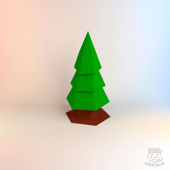 Christmas Tree Papercraft Tree Paper Tree Happy New Year Papertoy Home Decor Christmas 3d Papercraft Model Lowpoly Diy Hobby Idea