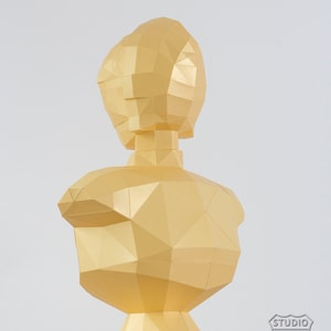 Papercraft Star Wars, Make your own C3PO Statue, Papercraft C-3PO, Paper Statue, Paper Robot Statue, 3D papercraft, Pattern, Droid blueprint image 7