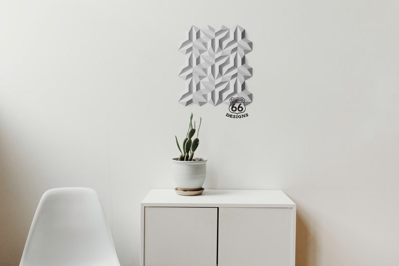 Tiles Cubism Papercraft, High Tech Interior Design, Honeycomb Hexagon Tiles, Paper Statue, Faux Tile, 3D papercraft, Loft Design diy image 6