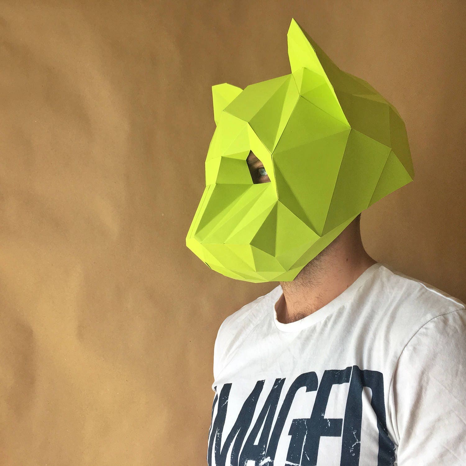 Cat Papercraft Mask Party Mask Cosplay Helmet Cat Etsy