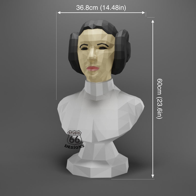 Papercraft Princess Leia, Leia Organa Papercraft Star Wars, Leia Organa Sculpture, Paper Statue, PDF Pattern, 3D papercraft, Rebel Alliance image 5