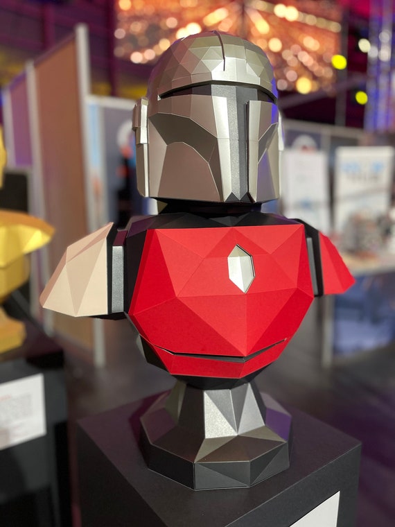 Star Wars 3D Papercraft Mandalorian Statue, Bounty Hunter Paper