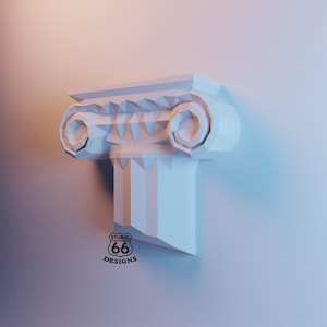 Creazione di carta con colonna greca, colonna greca interna, design di interni, piedistallo di colonna, statua di carta, colonna finta, creazione di carta 3D, base di colonna fai da te