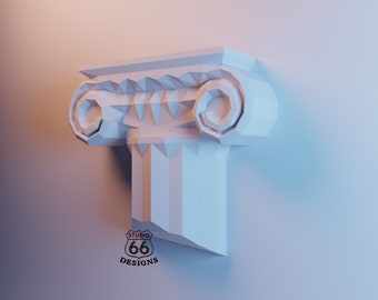 Greek Column Papercraft, Interior Greek Column, Interior Design, column pedestal, Paper Statue, Home Decor, 3D papercraft, column base diy