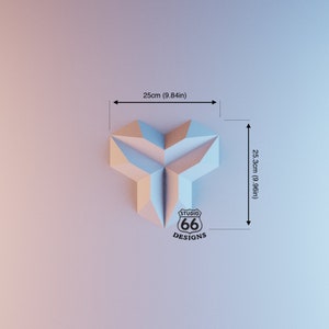 Tiles Cubism Papercraft, High Tech Interior Design, Honeycomb Hexagon Tiles, Paper Statue, Faux Tile, 3D papercraft, Loft Design diy image 8