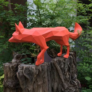 DIY Fox Papercraft, Red Fox, Fox Tail, Fox and Dogs, Fox Sculpture, Animal Trophy, Paper Animals, Home Decor, 3D origami, wild nature, foxy