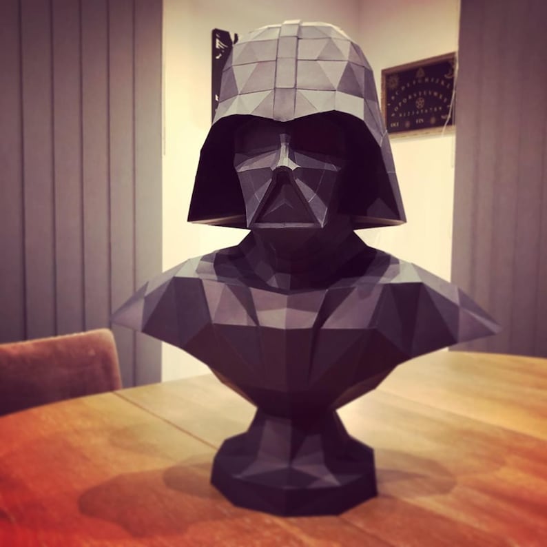 Papercraft Star Wars, Make your own Darth Vader Statue, Papercraft Darth Vader, Paper Statue, Home Decor, 3D papercraft, DIY PDF Pattern image 2