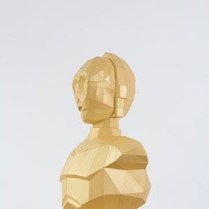 Papercraft Star Wars, Make your own C3PO Statue, Papercraft C-3PO, Paper Statue, Paper Robot Statue, 3D papercraft, Pattern, Droid blueprint image 6