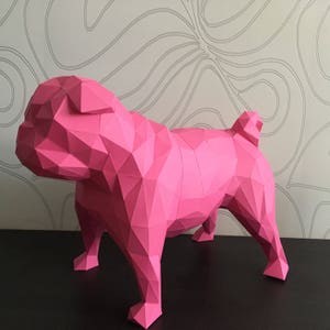 Pug Dog Papercraft, Paper Pug, Dog Statue, Puppy Pug, Paper Animals, Papertoy, Home Decor, Pug Dog, 3D papercraft model, lowpoly DIY, hobby image 7