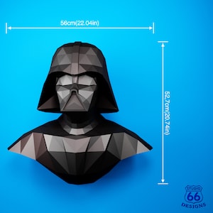 Papercraft Star Wars, Make your own Darth Vader Trophy, Papercraft Darth Vader, Paper Statue, Home Decor, 3D papercraft, DIY PDF Pattern image 3