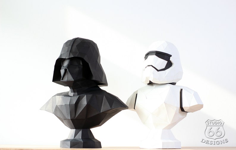 Papercraft Star Wars, Make your own Darth Vader Statue, Papercraft Darth Vader, Paper Statue, Home Decor, 3D papercraft, DIY PDF Pattern image 9