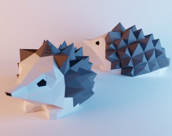 Hedgehog Papercraft, Papercraft Hedgehog Statue, Hedgehog Sculpture 3D, Papercraft 3d, Paper Animals, Home Decor, 3D papercraft, lowpoly