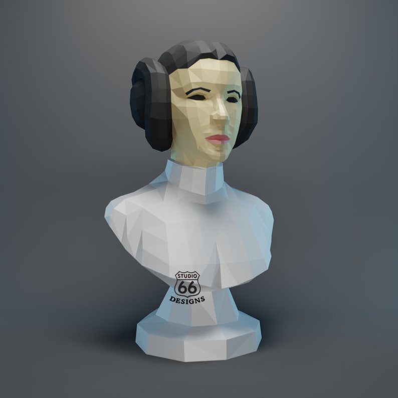 Papercraft Princess Leia, Leia Organa Papercraft Star Wars, Leia Organa Sculpture, Paper Statue, PDF Pattern, 3D papercraft, Rebel Alliance image 1