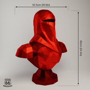 Papercraft Star Wars, Emperor's Royal Guard, Red Guard, Palpatine Guard, Imperial Royal Guard, Paper Statue, Redrobes, 3D papercraft pattern image 3