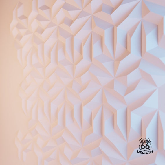 Tiles Cubism Papercraft, High Tech Interior Design, Honeycomb Hexagon Tiles, Paper Statue, Faux Tile, 3D papercraft, Loft Design diy