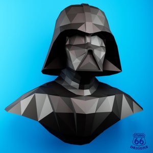 Papercraft Star Wars, Make your own Darth Vader Trophy, Papercraft Darth Vader, Paper Statue, Home Decor, 3D papercraft, DIY PDF Pattern image 2