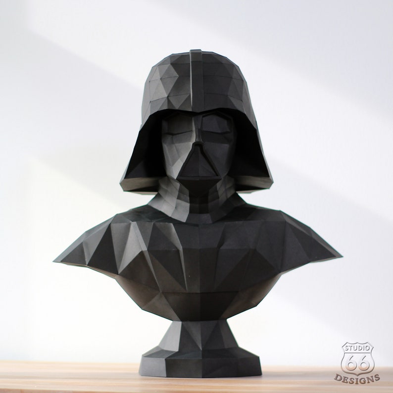 Papercraft Star Wars, Make your own Darth Vader Statue, Papercraft Darth Vader, Paper Statue, Home Decor, 3D papercraft, DIY PDF Pattern image 4