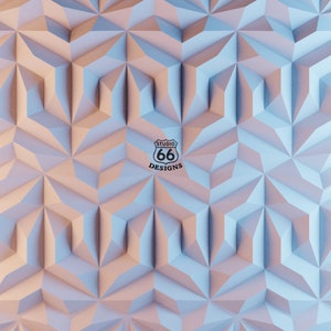 Tiles Cubism Papercraft, High Tech Interior Design, Honeycomb Hexagon Tiles, Paper Statue, Faux Tile, 3D papercraft, Loft Design diy image 2