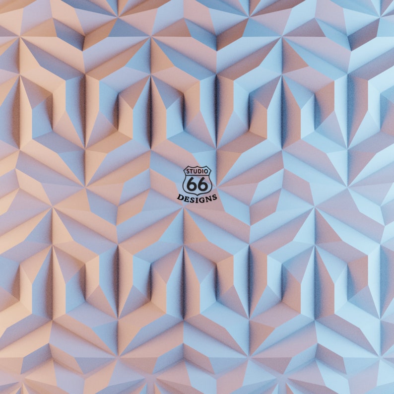 Tiles Cubism Papercraft, High Tech Interior Design, Honeycomb Hexagon Tiles, Paper Statue, Faux Tile, 3D papercraft, Loft Design diy image 2