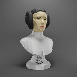 Papercraft Princess Leia, Leia Organa Papercraft Star Wars, Leia Organa Sculpture, Paper Statue, PDF Pattern, 3D papercraft, Rebel Alliance image 6