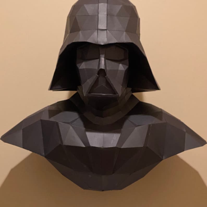 Papercraft Star Wars, Make your own Darth Vader Trophy, Papercraft Darth Vader, Paper Statue, Home Decor, 3D papercraft, DIY PDF Pattern image 9