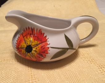 Crémier italien Mancioli, motif floral peint à la main, milieu du siècle moderne