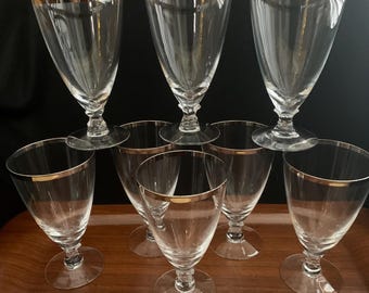 Tiges de thé glacé Fostoria, alliance en argent et cristal