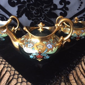 Antique Limoges 24kt Hand Painted Stouffer Tea Set, 1900s Tea Set/3, Tressemann Vogt Tea Set