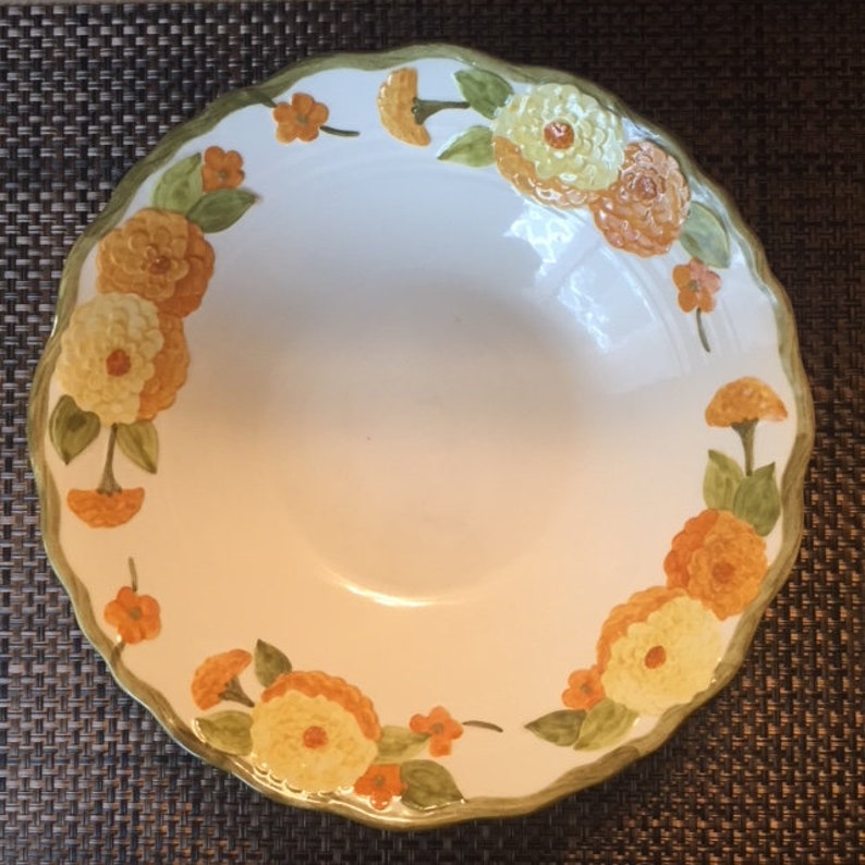 Metlox California Thanksgiving China Poppytrail Zinnia Serving Bowl Set