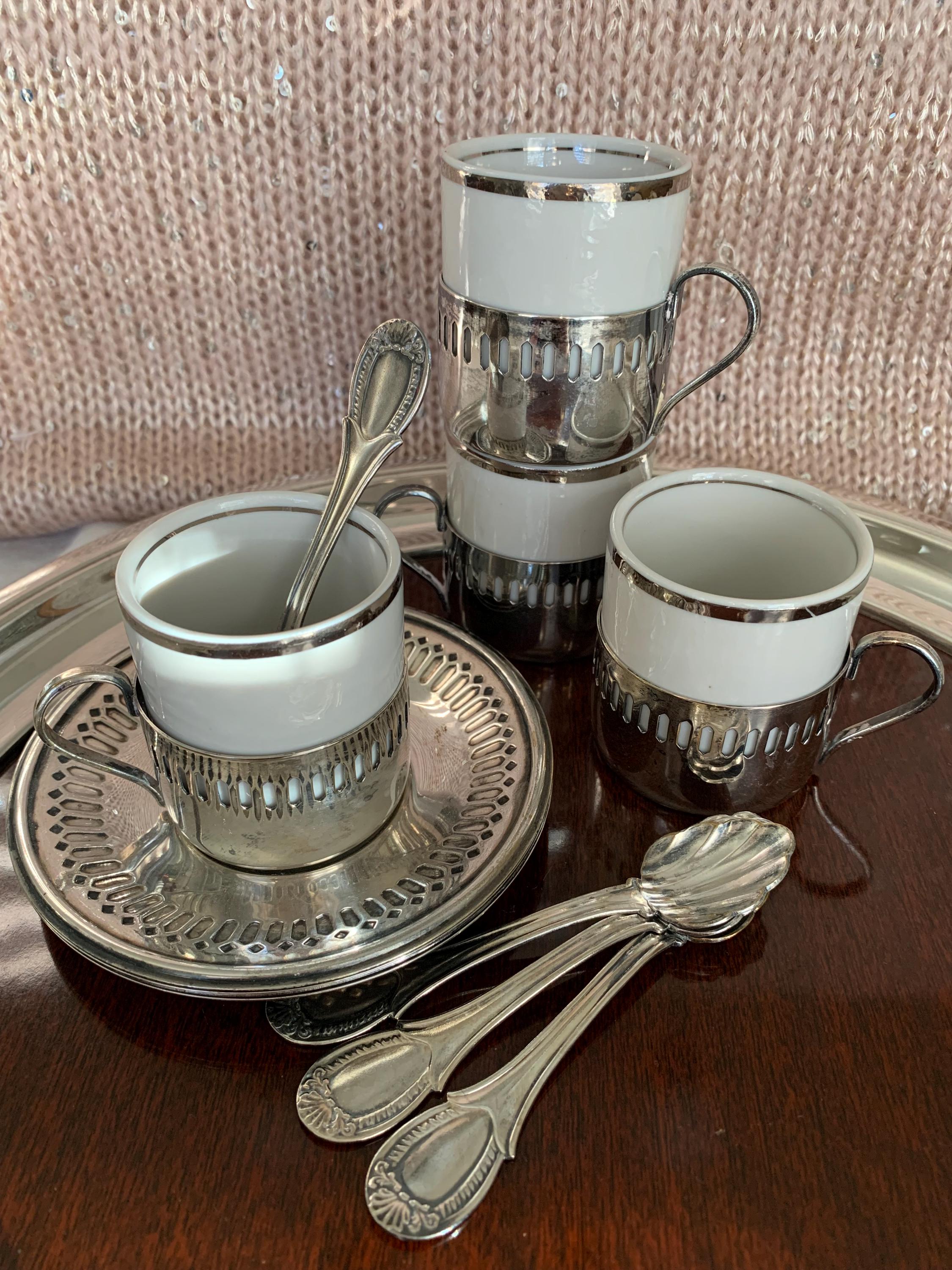 Demitasse Set, Vintage Bellini Brazil Silverplate Set - Etsy