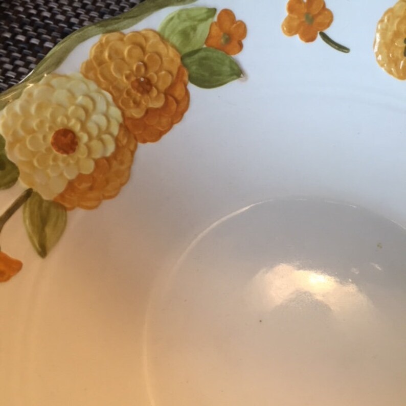 Metlox California Thanksgiving China Poppytrail Zinnia Serving Bowl Set