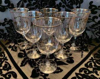 Lot de 6 thés glacés en cristal Noritake, tige argentée Noritake Paris