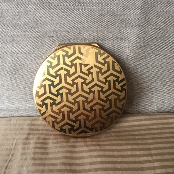 Wadsworth Gold Compact, Vintage Powder Compact, D… - image 1