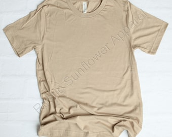 Blank Tan T-Shirt, T-Shirt For Printing, Tee For Vinyl, Plain Bella Canvas T-Shirt, Heather TShirt