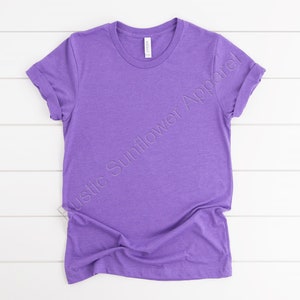 Heather Team Purple Tee, Blank T-Shirt, Plain Tee, Blank Bella Canvas Shirt image 1