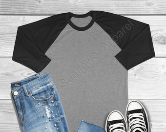 Three Quarter Sleeve Baseball Raglan, Bella Canvas raglan, Blank Raglan Tee