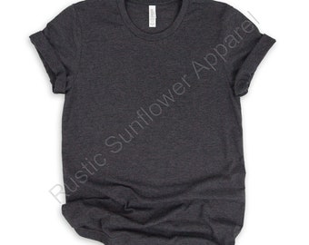 Blank Dark Gray T-Shirt, Blank Bella Canvas Shirt, Plain Short Sleeve Shirt, Undecorated T-Shirt