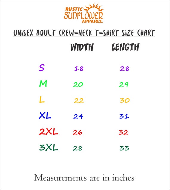 Chasing Fireflies Size Chart