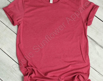 Dark Pink T-Shirt, Blank TShirt, Plain Tee, Bella Canvas T-Shirt